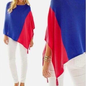 Lilly Pulitzer Colorblock Kinnon Poncho Sweater - NWOT